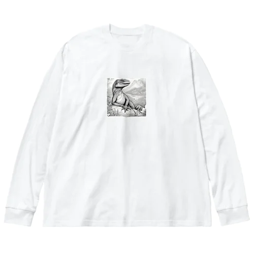 くつろぐトカゲ ビッグシルエットロングスリーブTシャツ