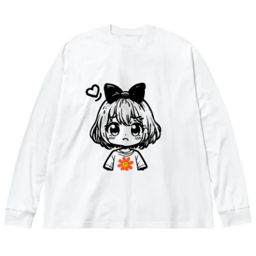 困り顔 リボンちゃん Big Long Sleeve T-Shirt