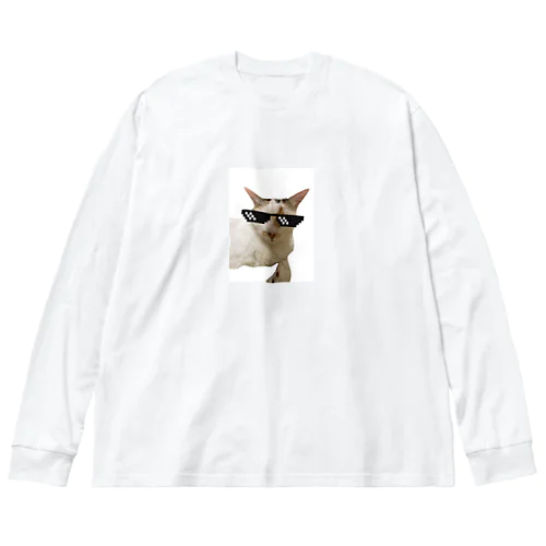 サングラス猫 ビッグシルエットロングスリーブTシャツ