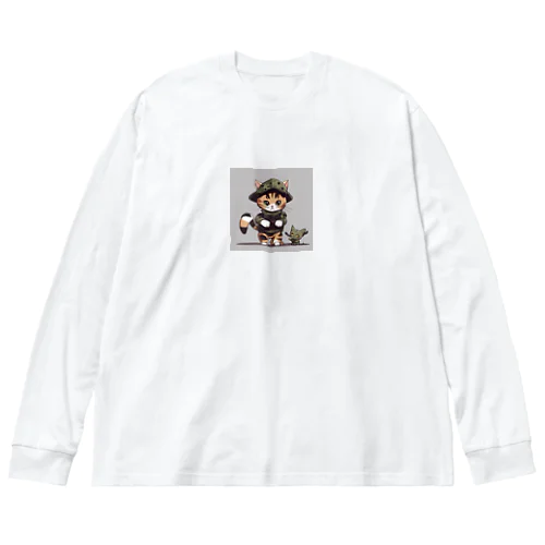 戦闘ネコ ビッグシルエットロングスリーブTシャツ