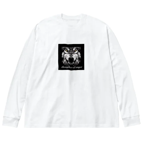 怒りが囁く、かっこいい狼🐺 Big Long Sleeve T-Shirt