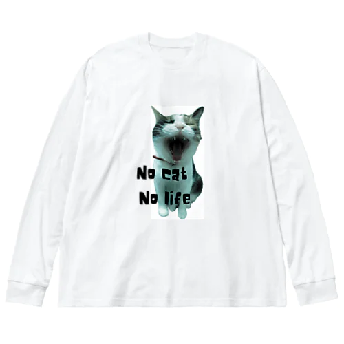 No cat No life ビッグシルエットロングスリーブTシャツ