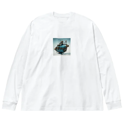 スチームパンク潜水艦７ ビッグシルエットロングスリーブTシャツ