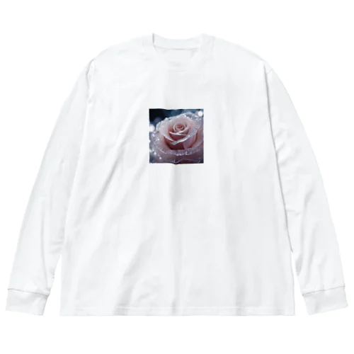 幻想的な氷の薔薇 ビッグシルエットロングスリーブTシャツ