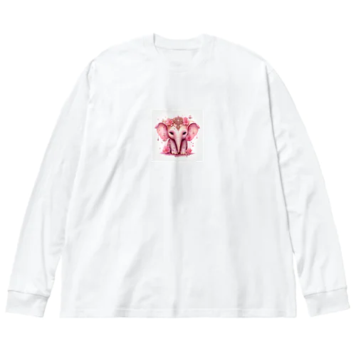 ピンクの像　なでしこ　1478 Big Long Sleeve T-Shirt