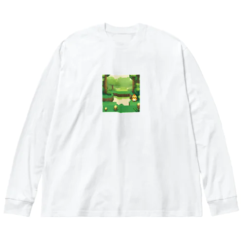 ドット絵の中にホッコリ癒やされるふわふわのひよこが登場！ ビッグシルエットロングスリーブTシャツ