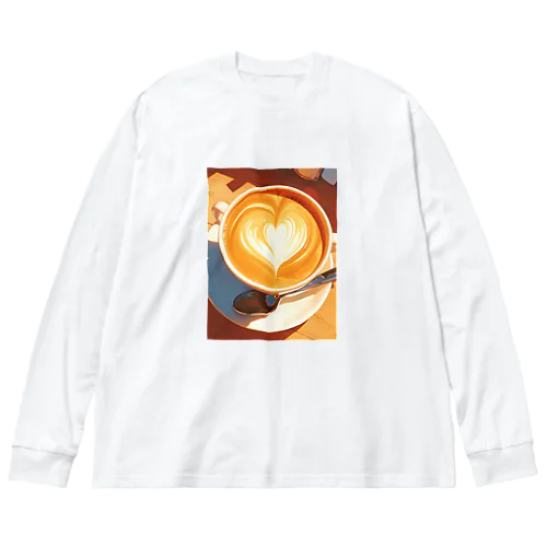 カフェラテで至福の一杯　BLUE PLUM  691 Big Long Sleeve T-Shirt