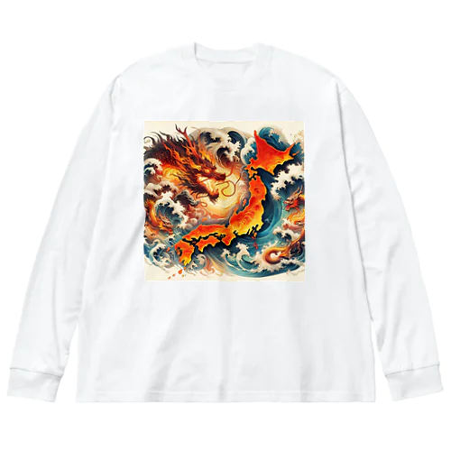 激しい風が振る中、ひたむきに突き進む日本の魂。 Big Long Sleeve T-Shirt