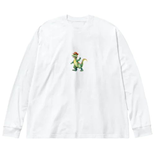 踊る恐竜 ビッグシルエットロングスリーブTシャツ