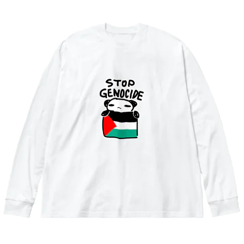 STOP GENOCIDE Panda ストップジェノサイドぱんだ Big Long Sleeve T-Shirt