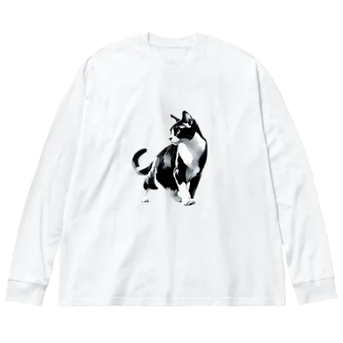 ハチワレキャット ビッグシルエットロングスリーブTシャツ