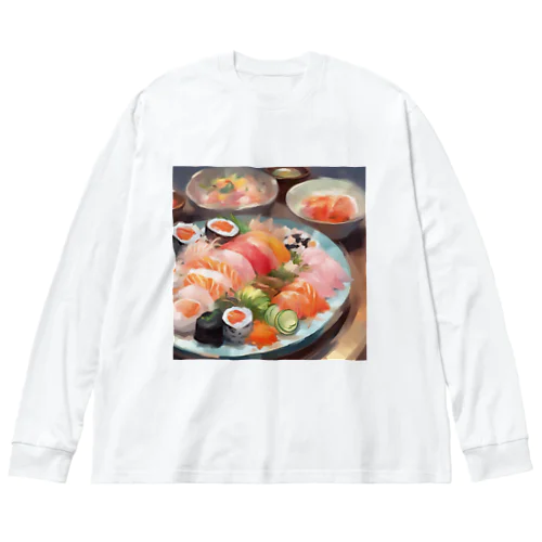 美しい寿司の絵画 Big Long Sleeve T-Shirt