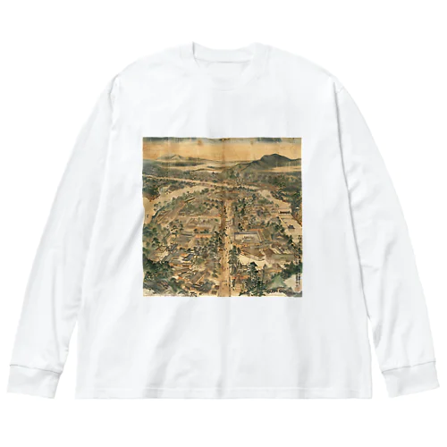 日本の原風景_江戸の町 ビッグシルエットロングスリーブTシャツ