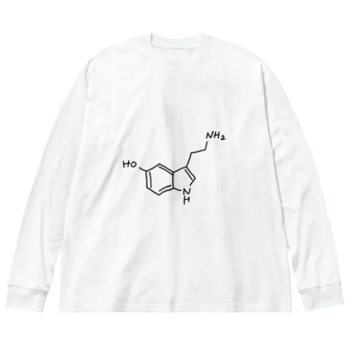 精神安定 セロトニン（ブラック）Serotonin（Black） ビッグシルエットロングスリーブTシャツ