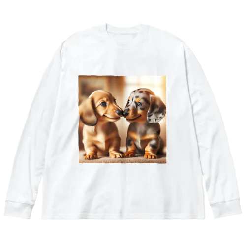 かわいい双子のダックス！ Big Long Sleeve T-Shirt