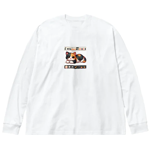 三毛猫ペイント Big Long Sleeve T-Shirt