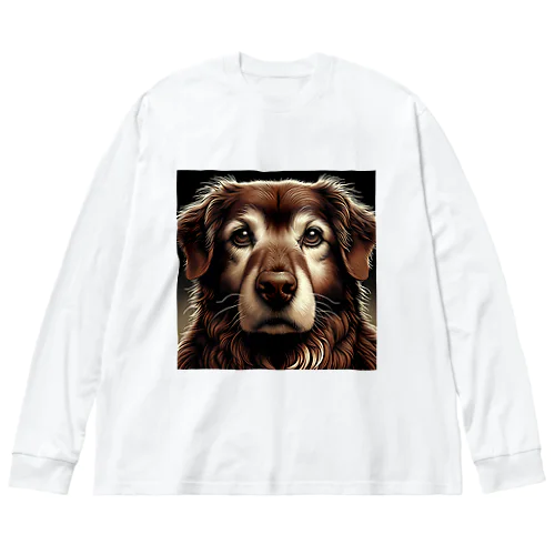 気難しやの犬さん ビッグシルエットロングスリーブTシャツ