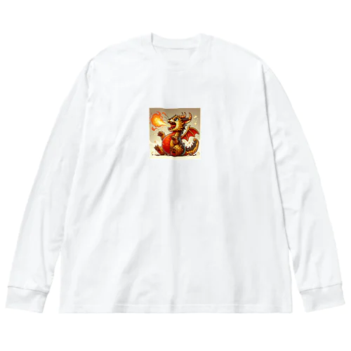 火噴き猫ドラゴン Big Long Sleeve T-Shirt