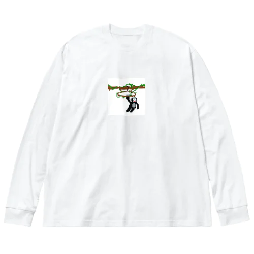 ハンガーにぶら下がったゴリラ Big Long Sleeve T-Shirt