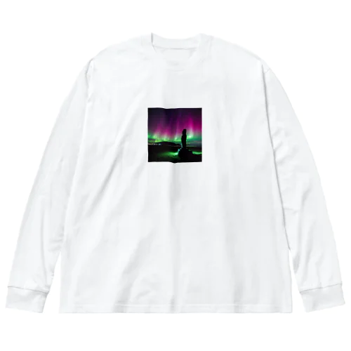 初めてオーロラを見た巨像 Big Long Sleeve T-Shirt