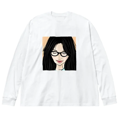 メガネ美人 ビッグシルエットロングスリーブTシャツ