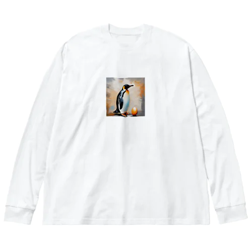 卵を温かく見守っているペンギン Big Long Sleeve T-Shirt