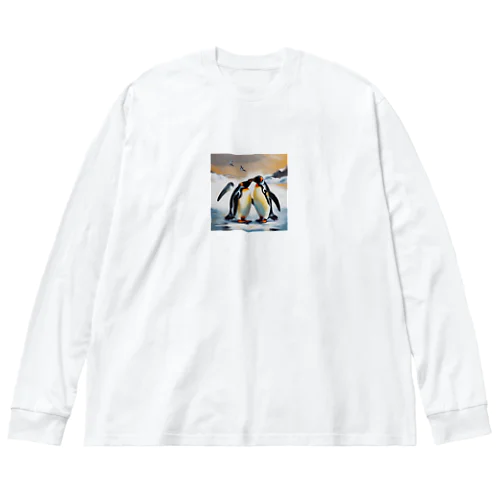 恋の相手に必死に求愛しているペンギン Big Long Sleeve T-Shirt