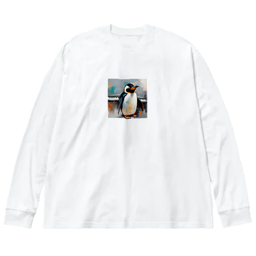 ピアノを演奏しているペンギン Big Long Sleeve T-Shirt