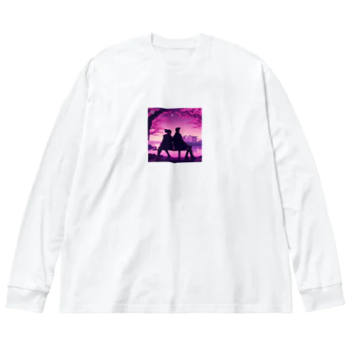 夜桜デート Big Long Sleeve T-Shirt