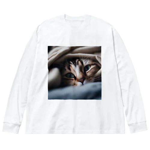 毛布の下に隠れている猫 Big Long Sleeve T-Shirt