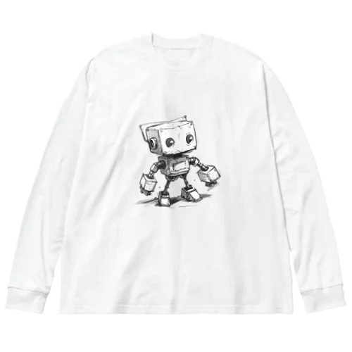 レトロ戦闘ロボットＣ ビッグシルエットロングスリーブTシャツ