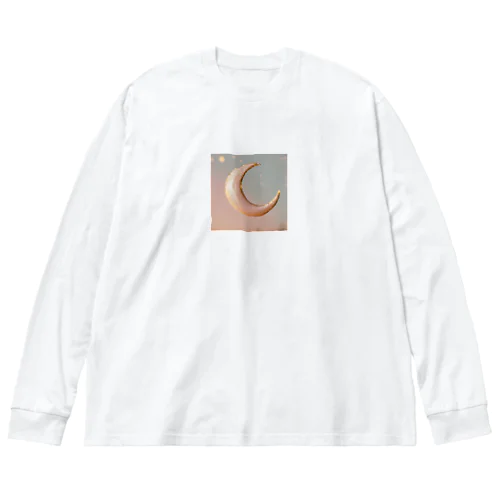 三日月柄 Big Long Sleeve T-Shirt