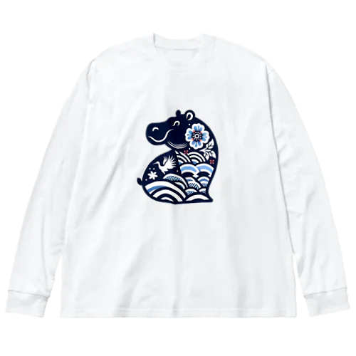 和柄　カバ④ Big Long Sleeve T-Shirt