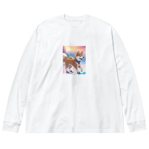 アイススケートする柴犬 Big Long Sleeve T-Shirt