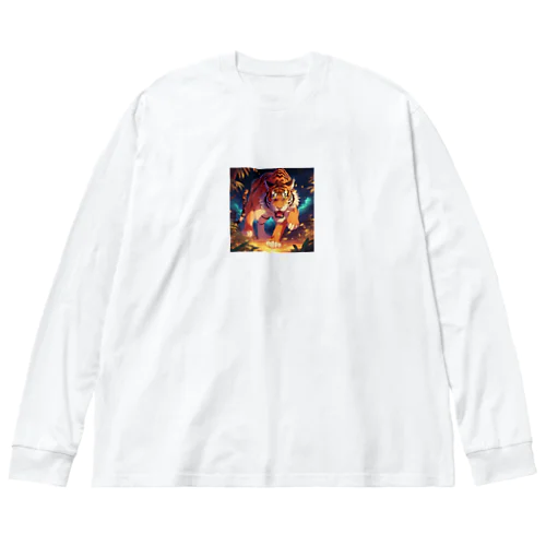 夜間に狩りをしている虎 Big Long Sleeve T-Shirt