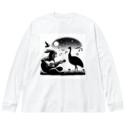 ウサギ　ギター　エミュー Big Long Sleeve T-Shirt