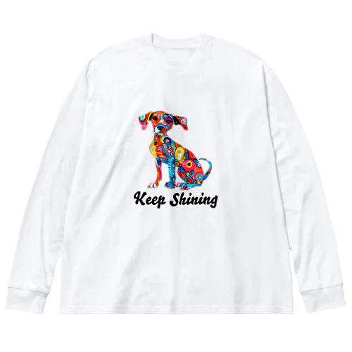 カラフルな模様を身に纏った犬 Big Long Sleeve T-Shirt