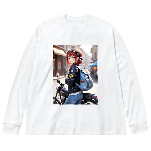 バイク女子そら ビッグシルエットロングスリーブTシャツ