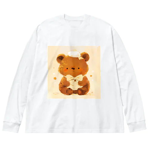 帽子をかぶった可愛い子供クマ Marsa 106 ビッグシルエットロングスリーブTシャツ