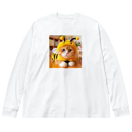 ミツバチ🐝のコスプレをした🐱にゃんこ🐾 ビッグシルエットロングスリーブTシャツ