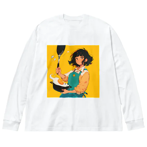 目玉焼きを作ってる女性 Marsa 106 Big Long Sleeve T-Shirt