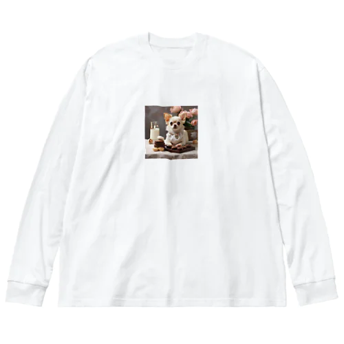 ふわふわのチワワがキャンドルの灯りに癒やされる時間 Big Long Sleeve T-Shirt