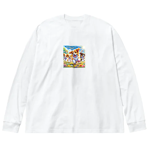 仲良くかけっこしてるワンちゃん達 Big Long Sleeve T-Shirt