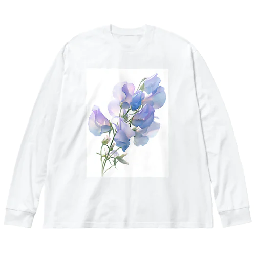 ブルーパプルの色のスイトピー　なでしこ1478 Big Long Sleeve T-Shirt