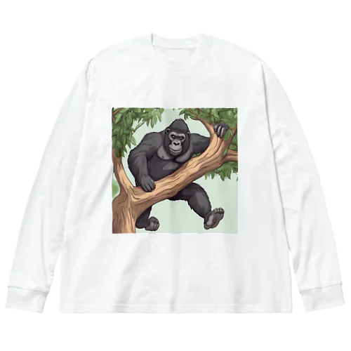 木を登っているゴリラ Big Long Sleeve T-Shirt