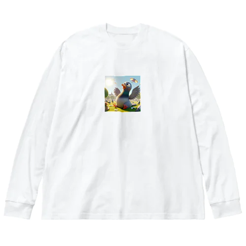 明るい子供のハト Big Long Sleeve T-Shirt