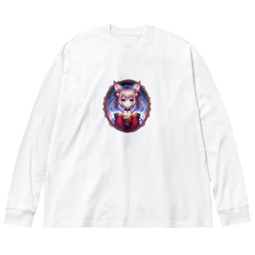 猫耳の少女✨ ビッグシルエットロングスリーブTシャツ