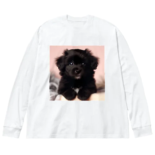 ふわふわ子犬 ビッグシルエットロングスリーブTシャツ