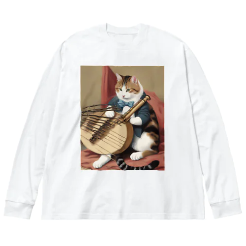  orchestra cat 001 ビッグシルエットロングスリーブTシャツ