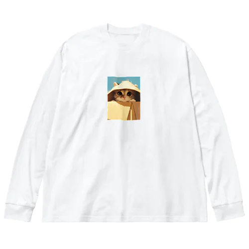 箱からのぞいている子猫　ラフルール　1859 Big Long Sleeve T-Shirt